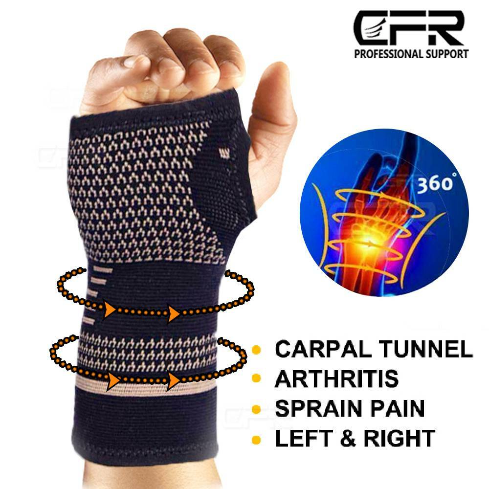 Copper Arthritis Compression Gloves Hand Wrist Support Joint Pain Relief Sports
