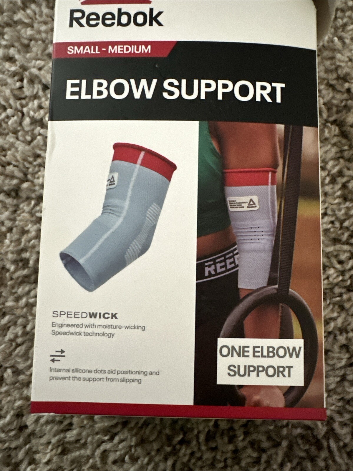 Reebok Speedwick Compression Elbow Support, Small/Medium, Blue, Single, Brace,