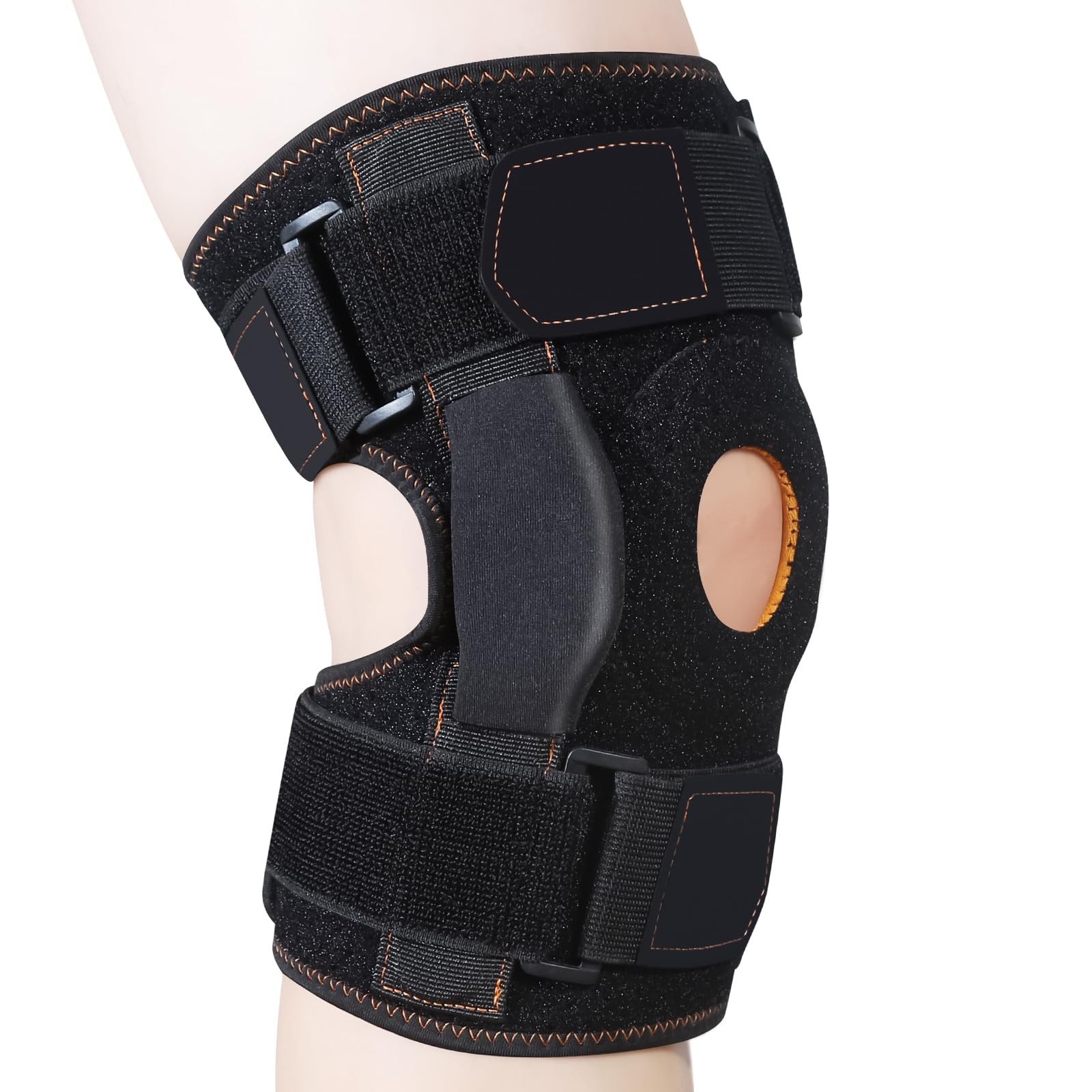CHIYAN Hinged Knee Brace with Side Stabilizers for Men X-Large(1 Pack), Black