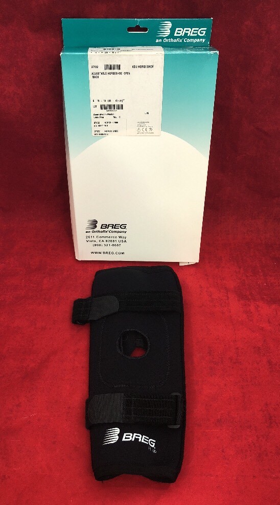 NEW BREG Adjustable Horseshoe Open Back Knee Brace Small 07132 Black
