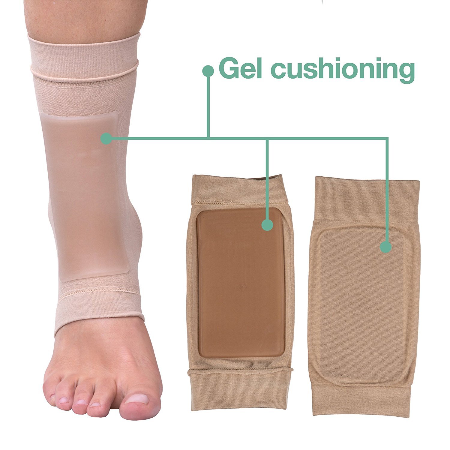 ZenToes Padded Shin Sock Sleeves Lace Bite Protection Pads for Ice Skating Boots