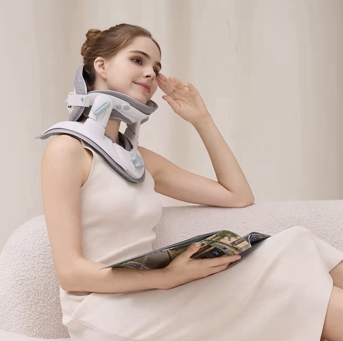 Neck Brace Support ,adjustable Cervical Stretchers , For All Neck Sizes