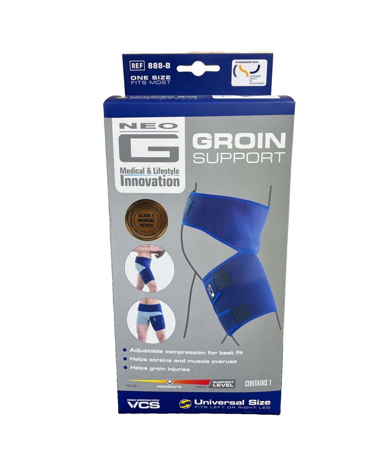NEW Neo G Groin Support Brace, Adult, Universal One Size, Adjustable