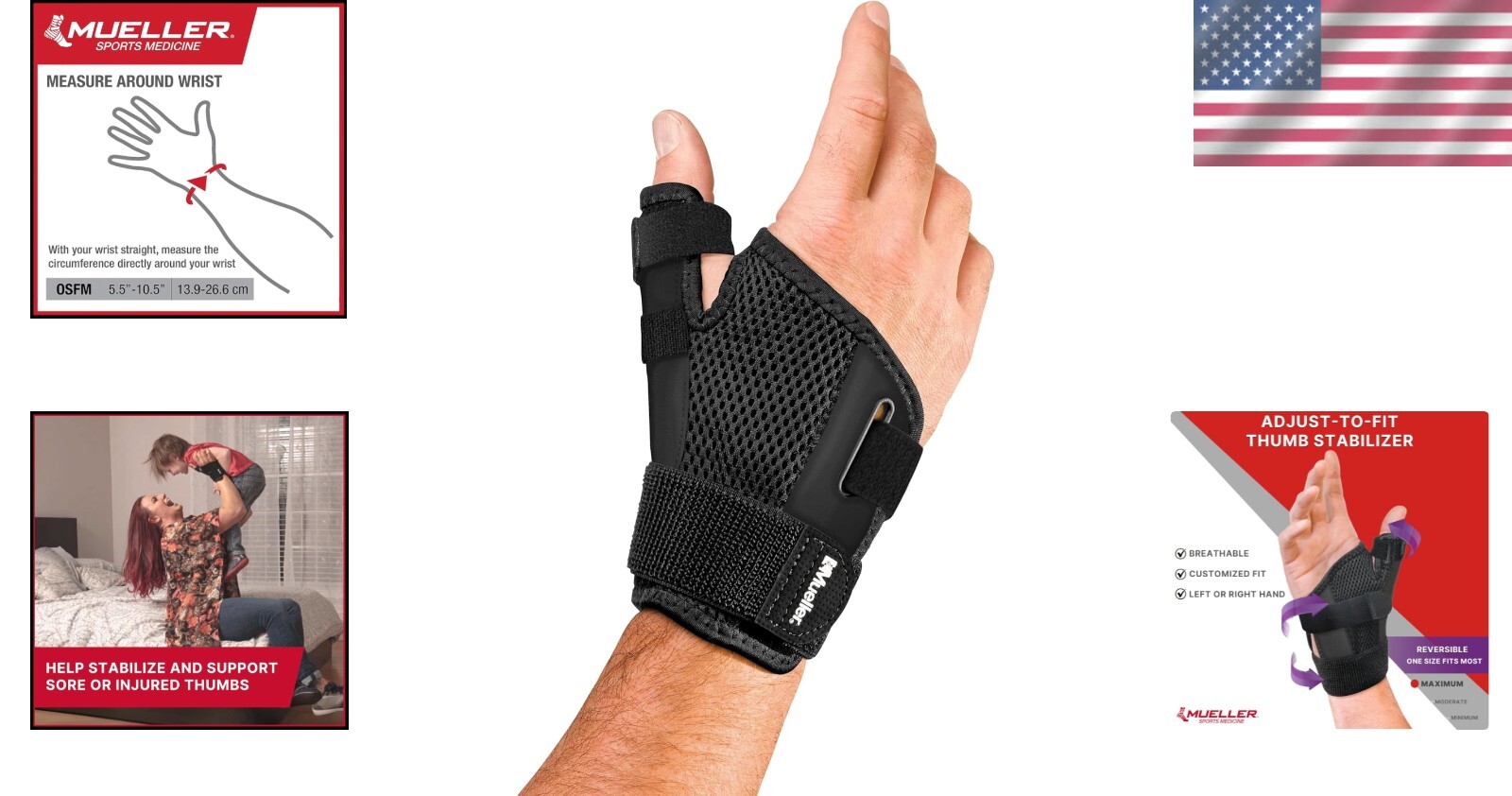 Versatile Thumb Support Brace for Soft Tissue Injuries and Arthritis Relief
