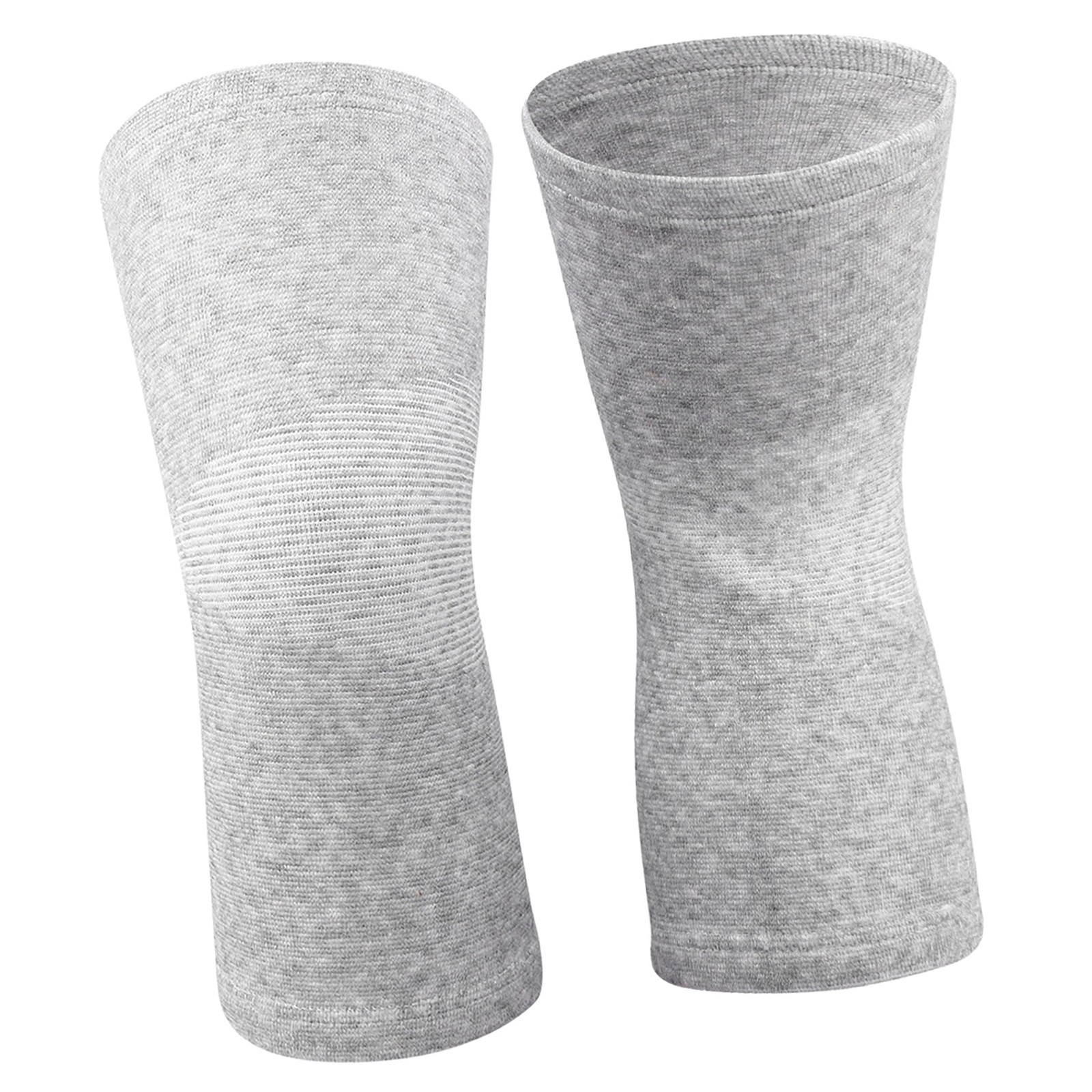 1 Pair Elastic Bamboo Knee Protector Carbon Fiber Sleeve (Gray L)
