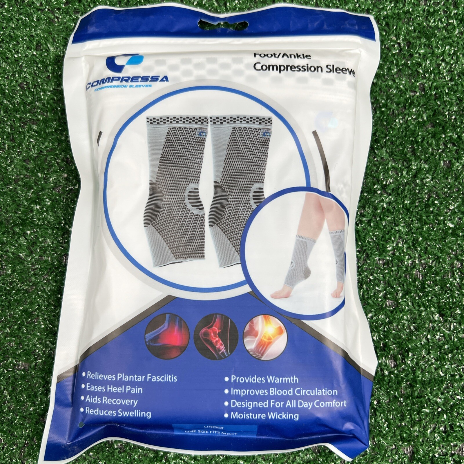 Compressa Foot Ankle Compression Sleeve Unisex One Size Fits Most New Sealed
