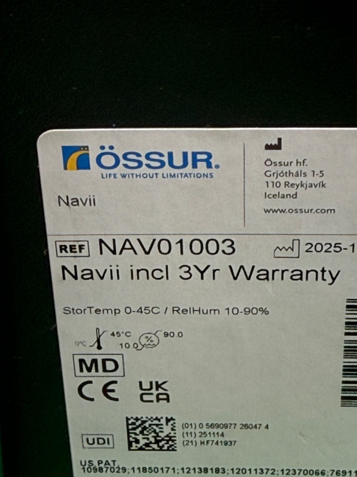 Ossur navii prosthetic knee. 2025. Microprocessor Knee. Perfect condition
