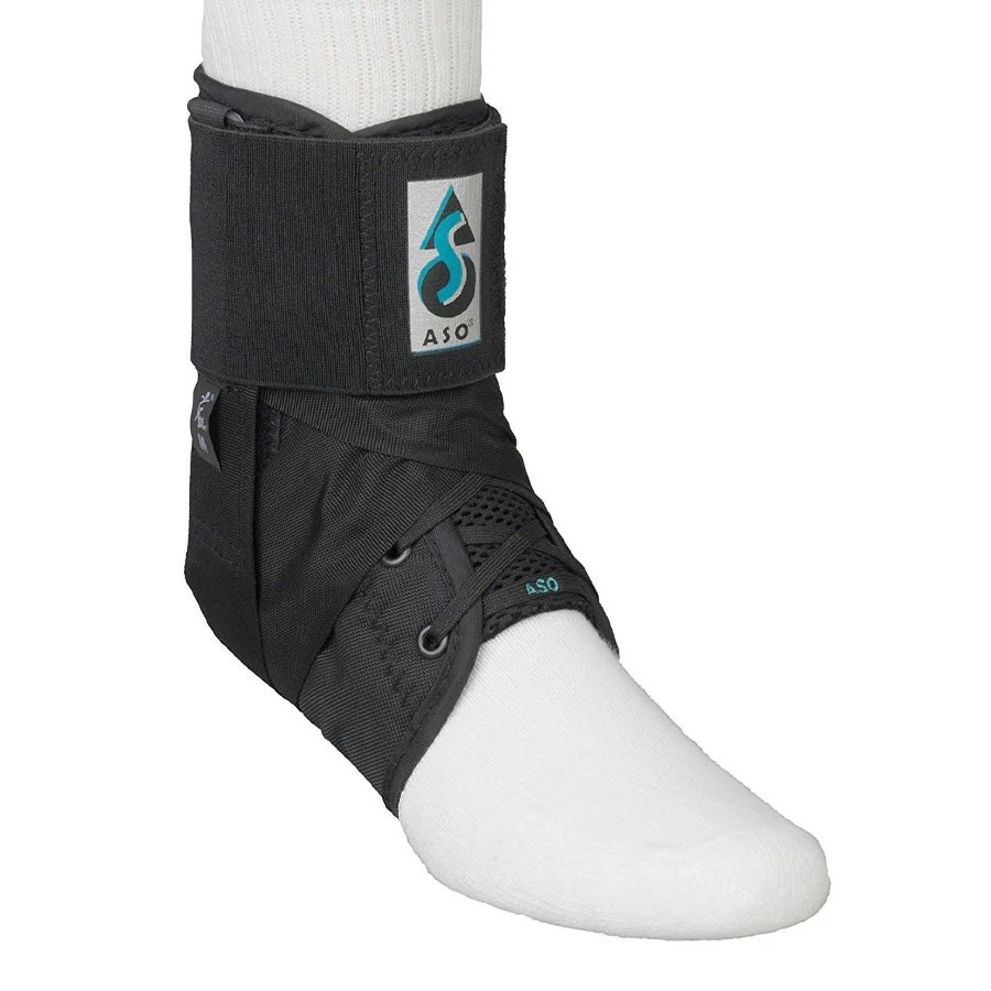 Med Spec ASO Ankle Stabilizer Orthosis Small Black 11-12 Inches No Plastic Stays