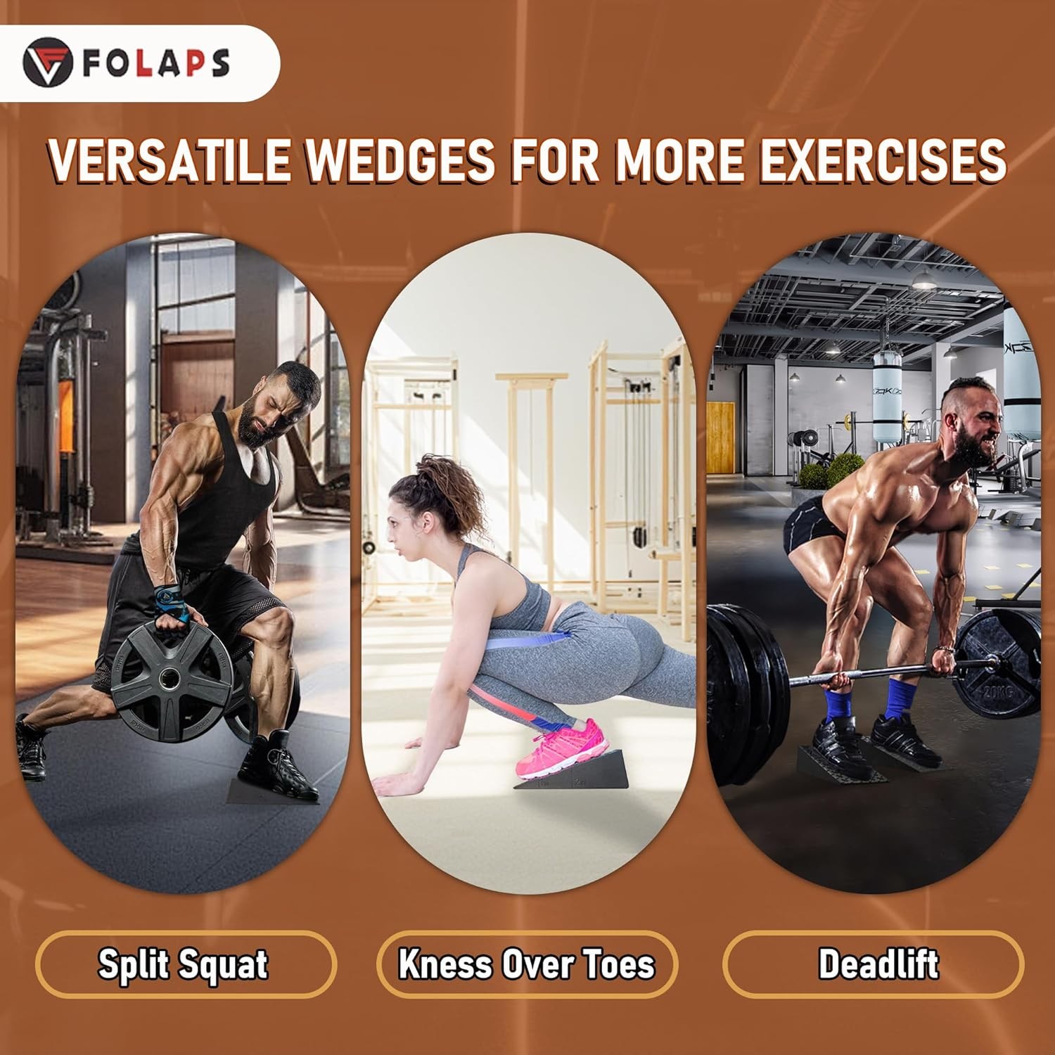 Squat Wedge Block for Heel Elevated Weightlifting Calf X-Large, Black