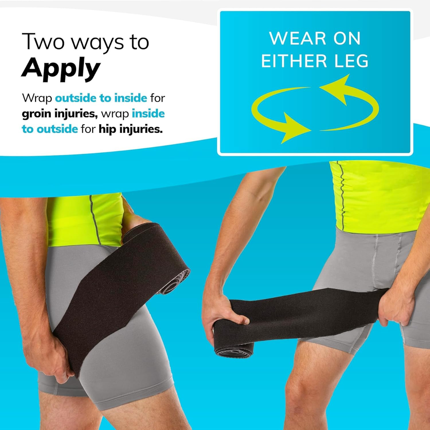 Hip Support Groin Brace – Hamstring Compression Wrap for Sciatica Pain Relief, L