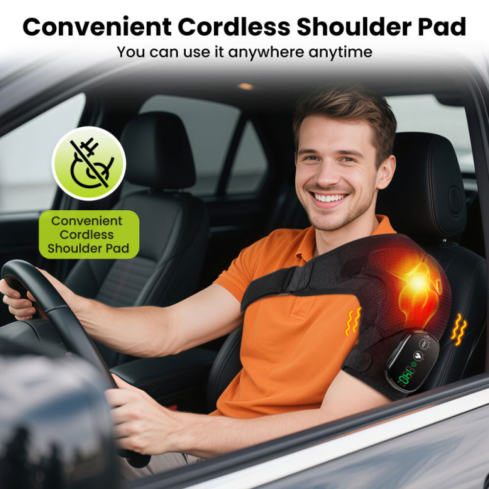 Electric Heated Shoulder Massager Brace Rotator Cuff Support Wrap with Vibration