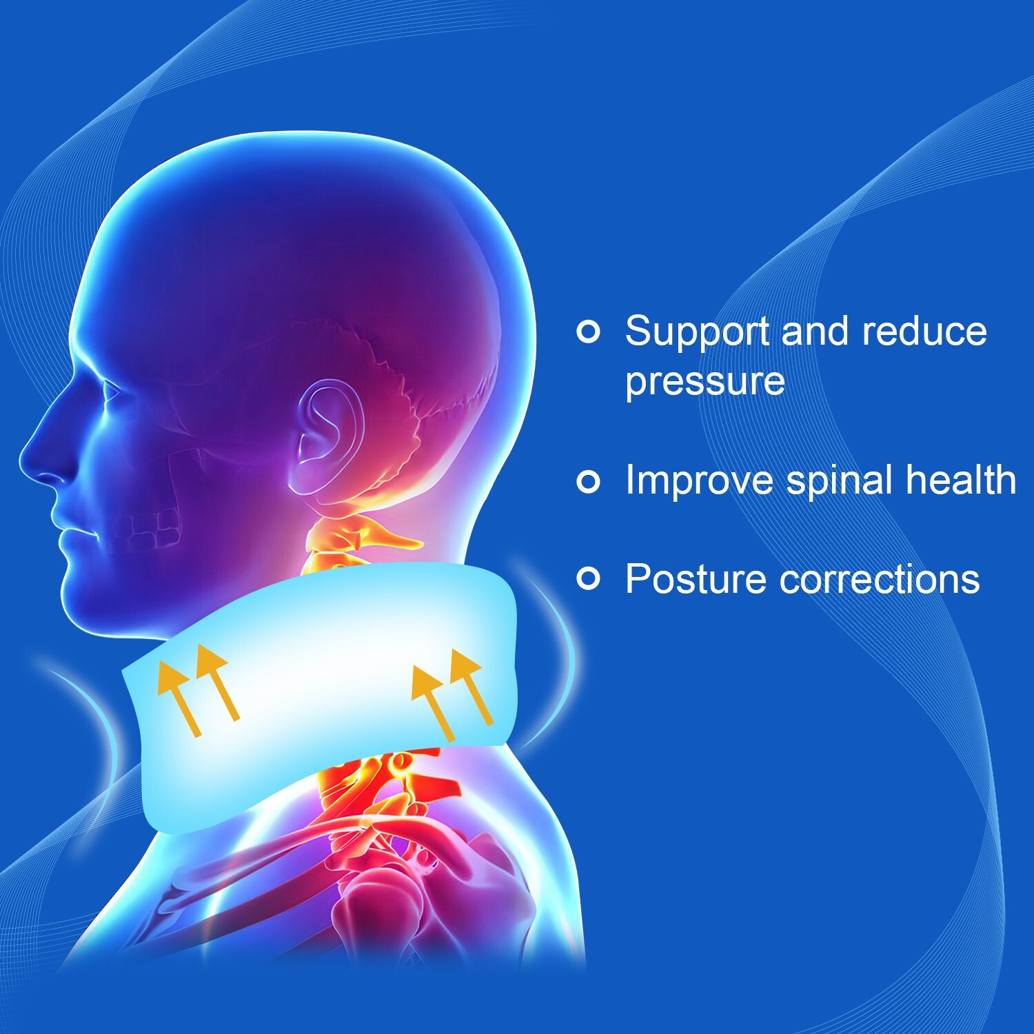 Professional Adjustable Cervical Collar Neck Traction Brace Support Pain Relief