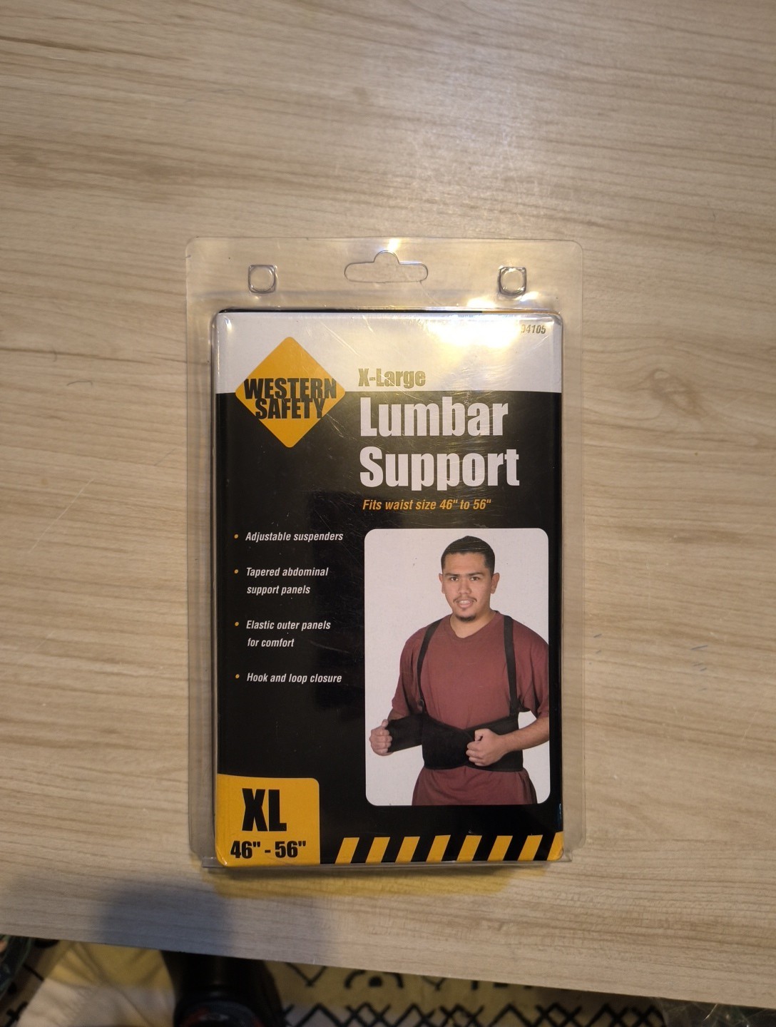 Western Safety Lumbar Support Posture Back Support Belt Size XL 46”-56” New