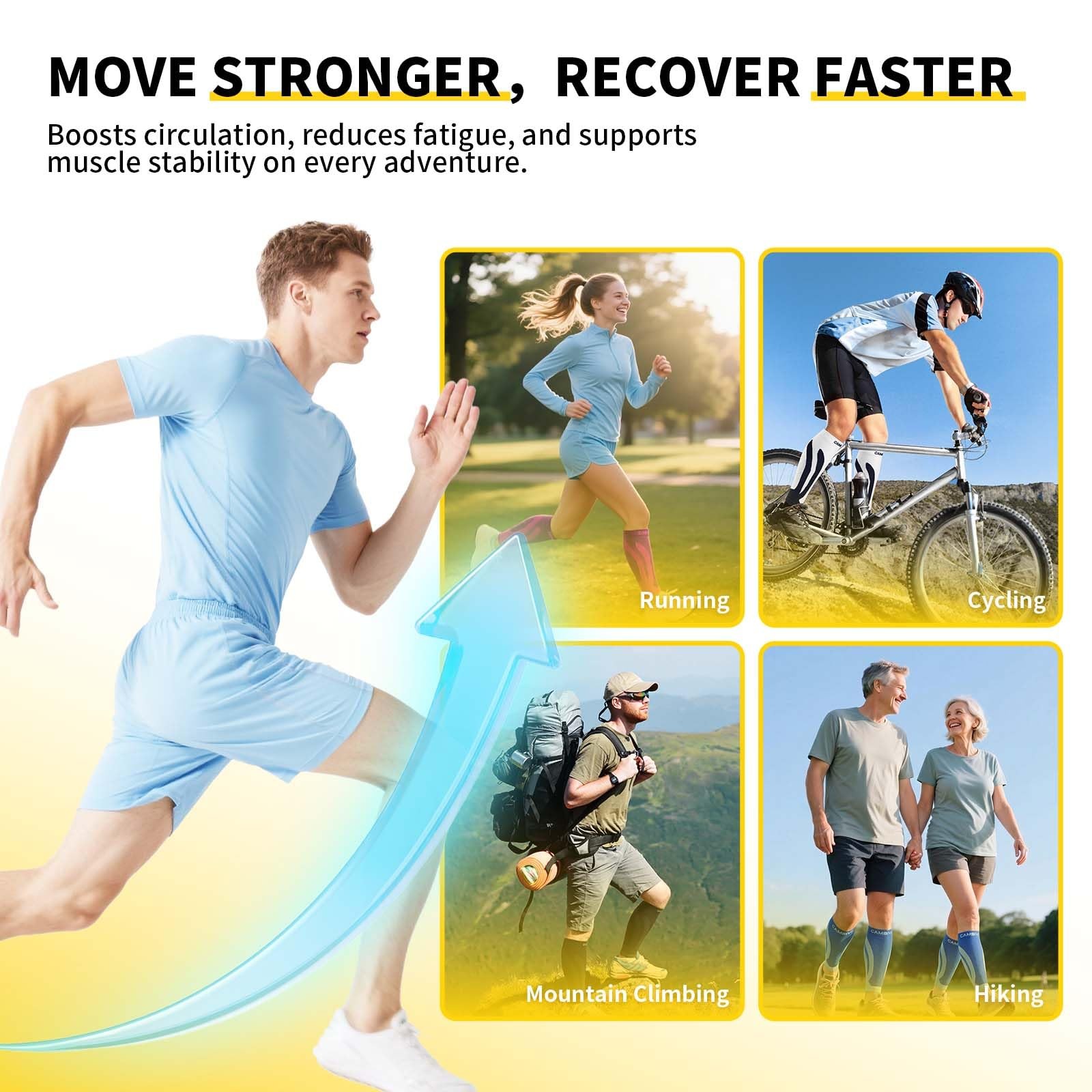 CAMBIVO 3 Pairs Calf Compression Sleeves for Men & Large-X-Large, Dark Blue