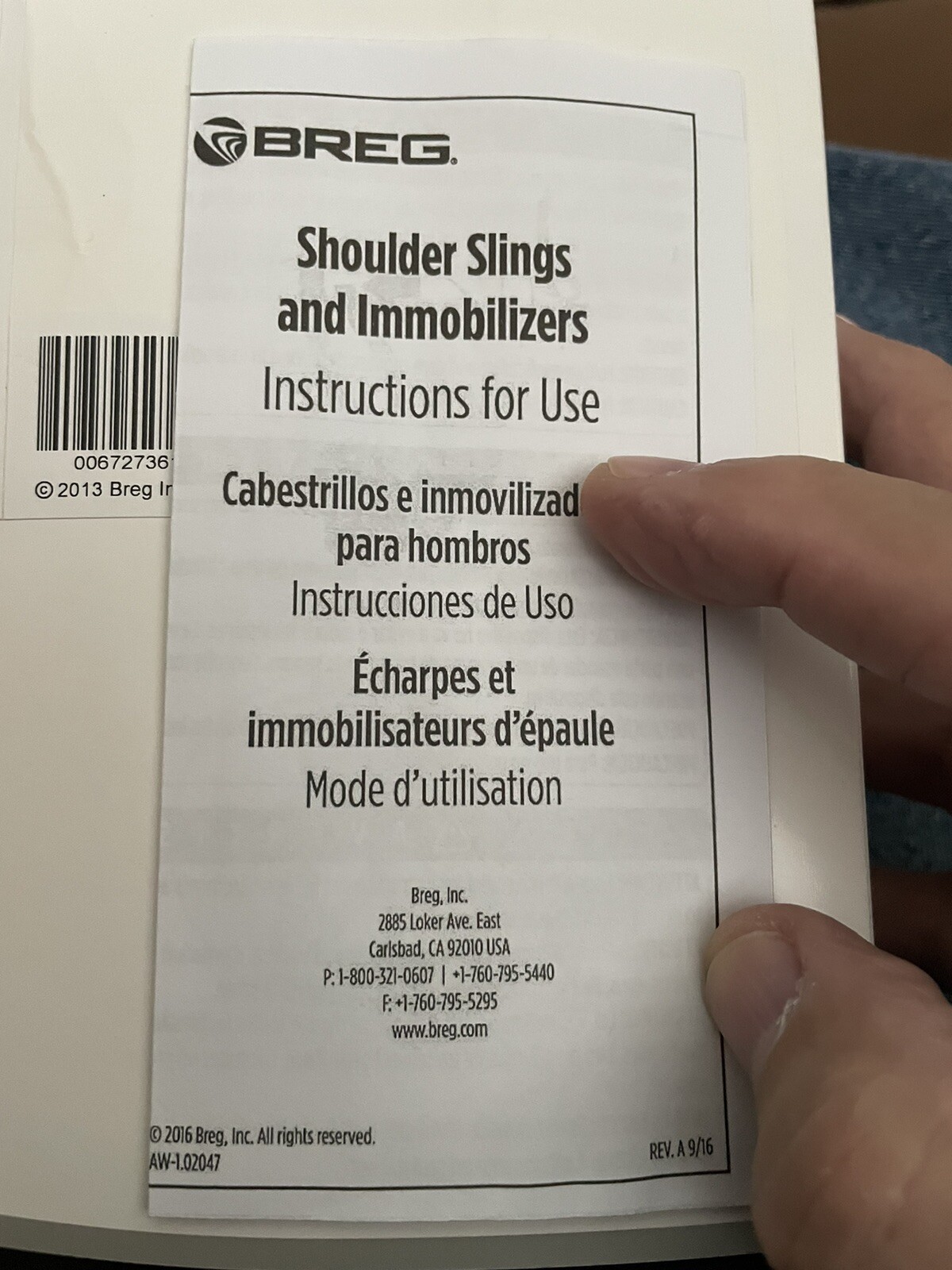 BREG Essential Shoulder Immobilizer M Ref # VP20102-030 New Open Box L Or R Arm