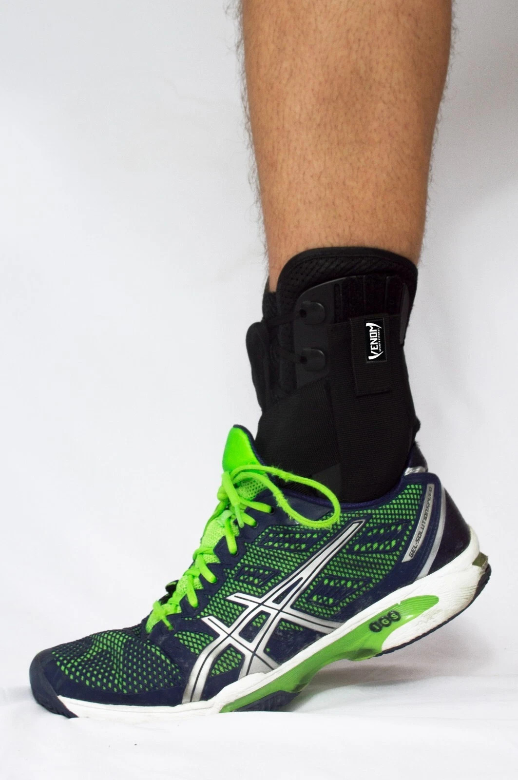 Venom Sports Fitness XL Ankle Brace Neoprene Lace Up Compress Sleeve 2 straps d5