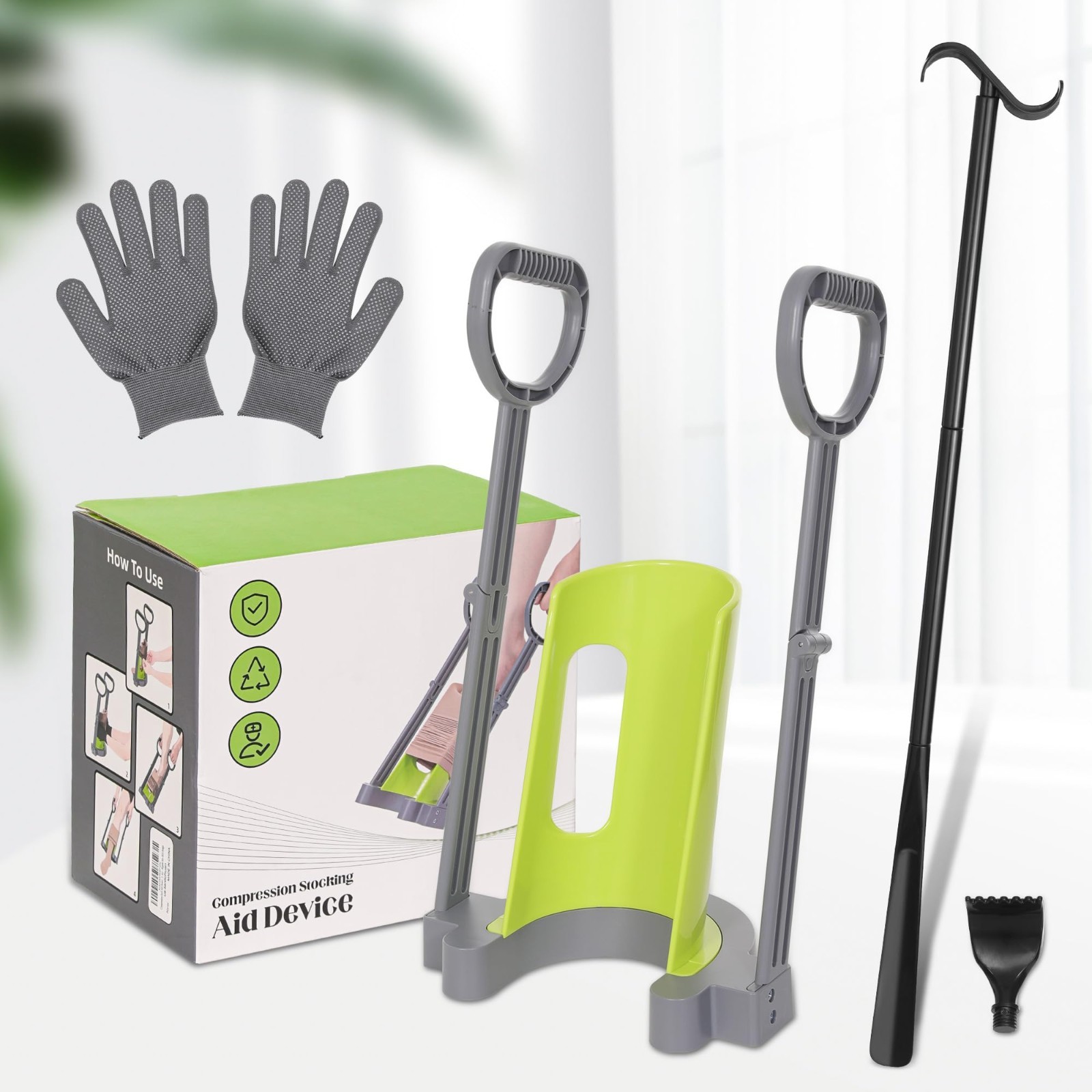 Compression Sock Aid Device – Easy Helper for Putting on Hosiery & Stockings – R