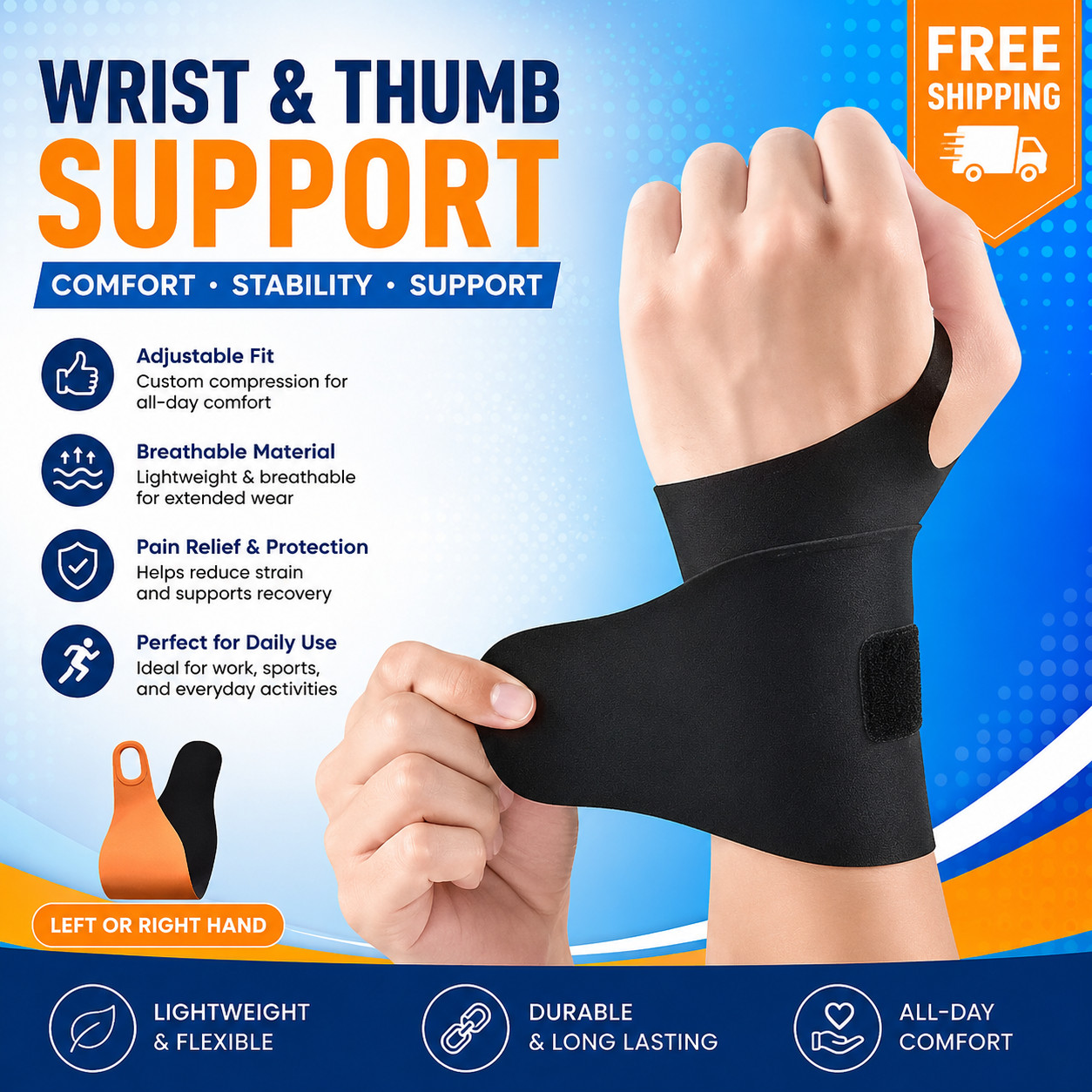 Adjustable Wrist Brace Perfect for Women & Men Support Wrap Strap Hand Carpal