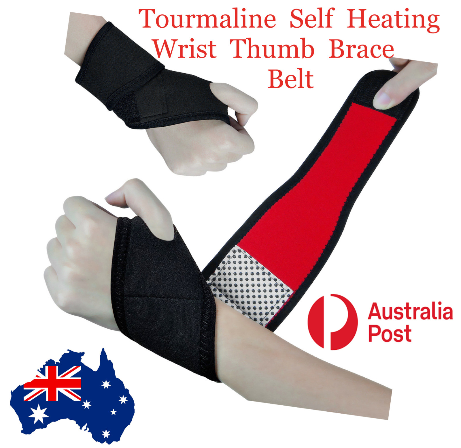 Wrist band Pain relief Wrist &Palm Support Brace Strap Tourmaline Self Heating