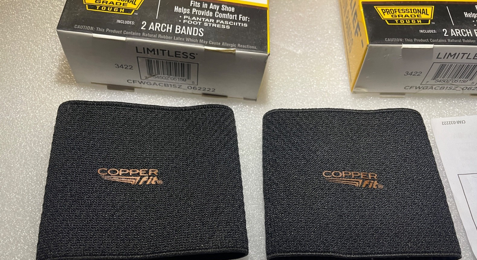 2X PAIR Copper Fit Arch Relief Compression Bands, Professional Plantar Fascitis