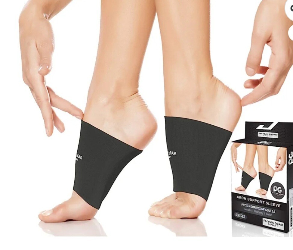 Physix Gear Sport Arch Support Sleeves Foot XL Pain Relief Plantar Fasciitis
