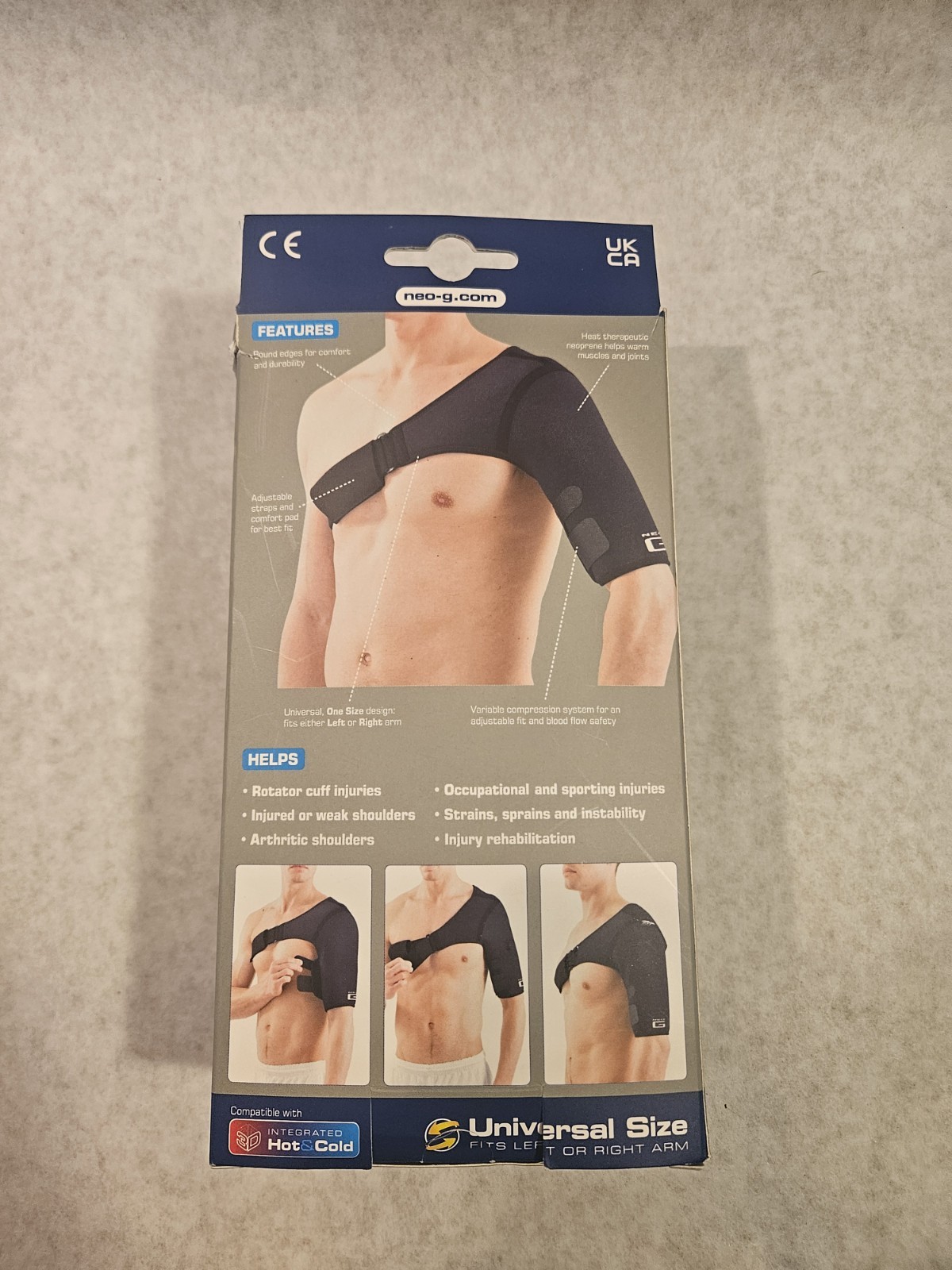 NEO G EASY-FIT SHOULDER SUPPORT Universal Size Sprains Rotator Cuff Injuries