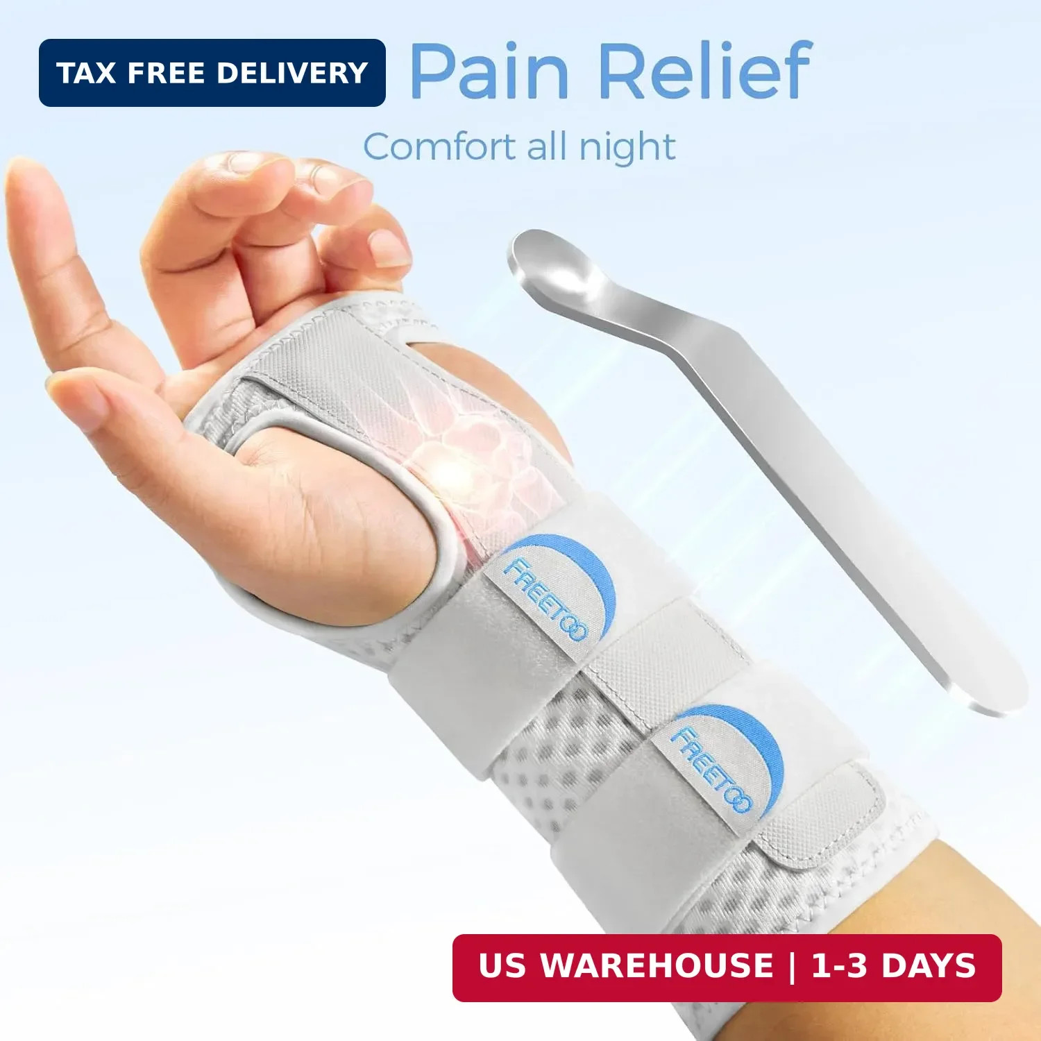 FREETOO Reversible Carpal Tunnel Wrist Brace for Tendonitis for Men Women,Wrist