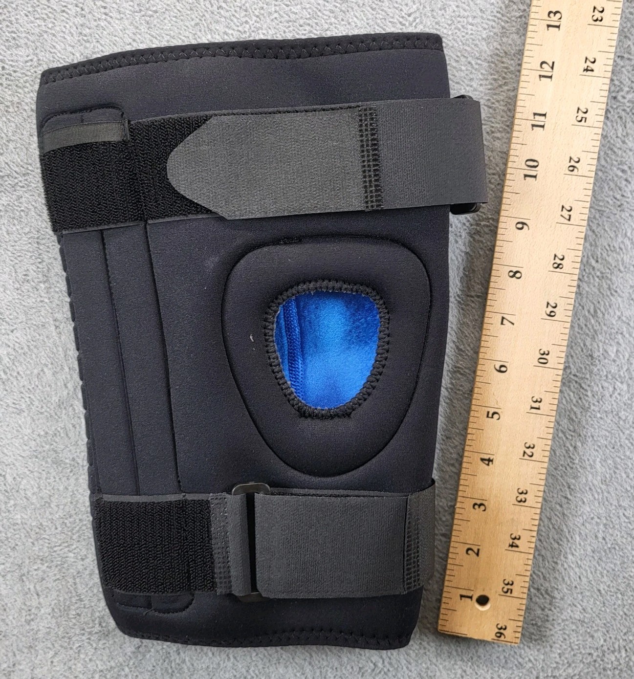 Unisex Black Knee Guard Support Brace Stabilizer w Hook & Loop Straps Unbranded