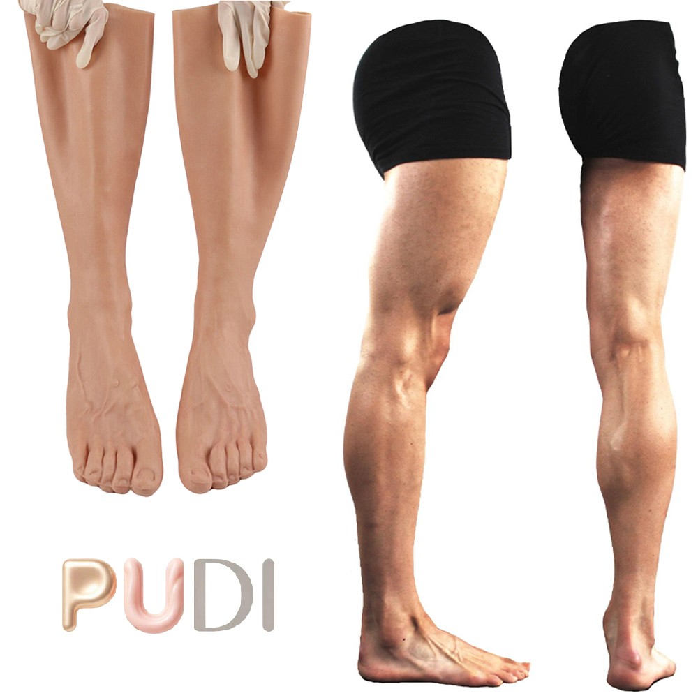 Highly Simulated Skin Silicone Prosthesis Foot Sleeve Leg Cover Scars CD