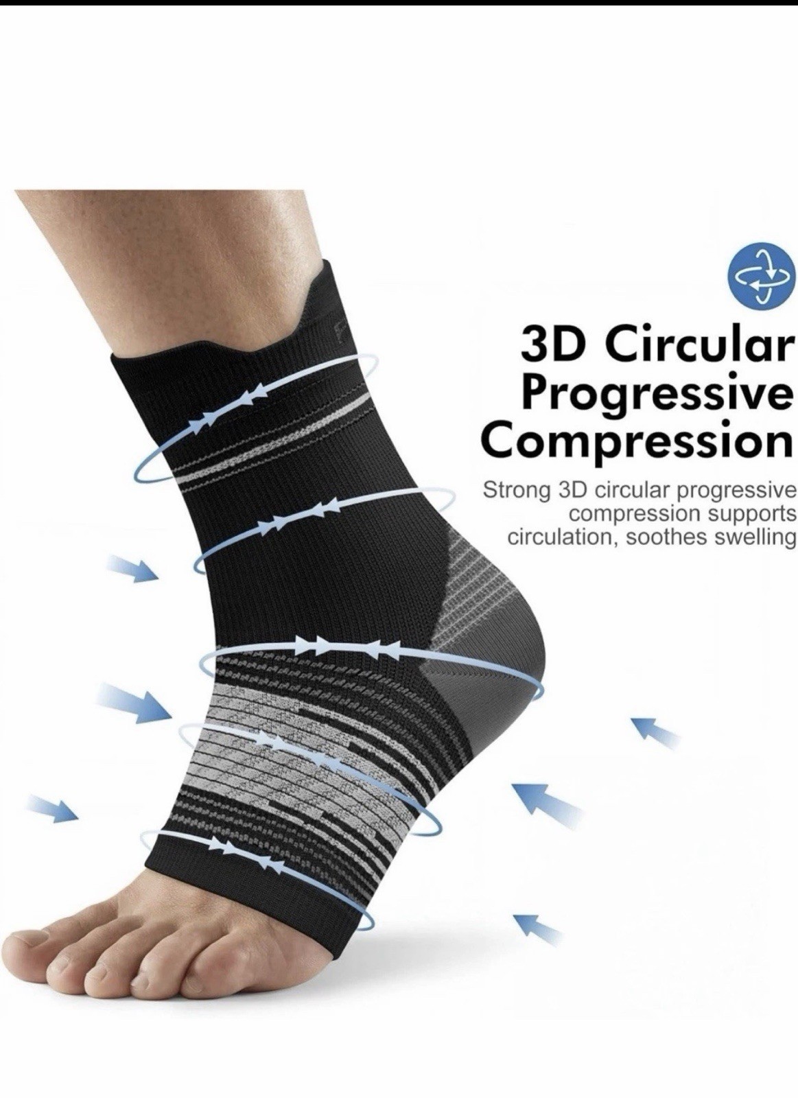 Plantar Fasciitis Socks 2 Pair Compression Achilles Arch Support Women Size 5/6