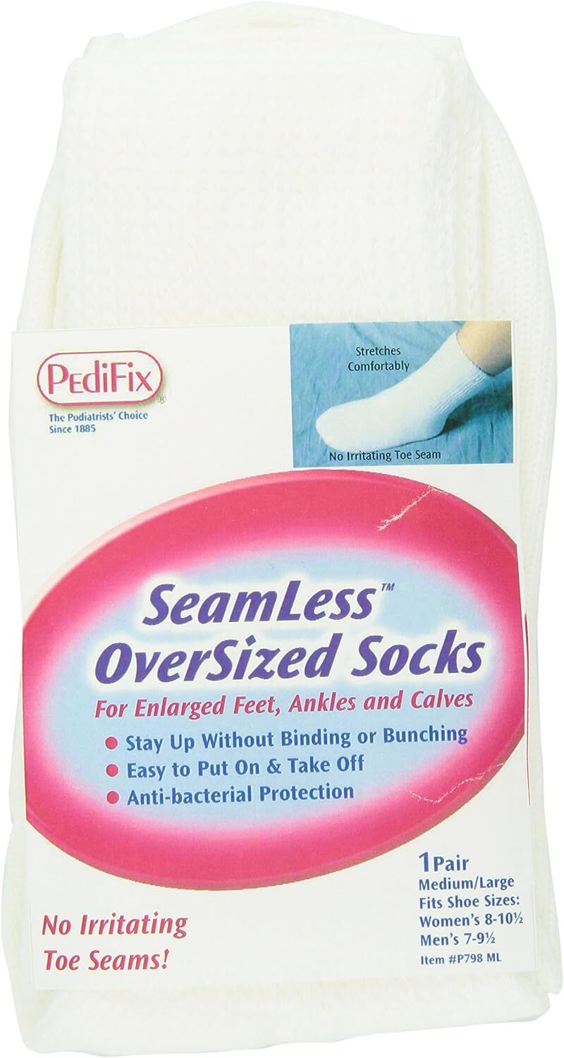 PediFix Medium/Large Seamless Oversized Socks Medium/Large Mens 7-9 Womens 8-10