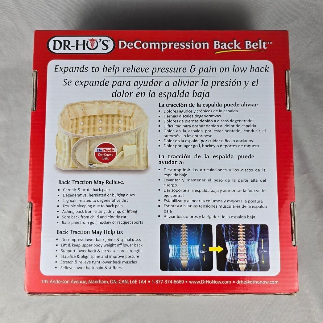 Dr-Ho’s 2-in-1 DeCompression Back Belt Waist Size M 38-42 Relieve Pain Support