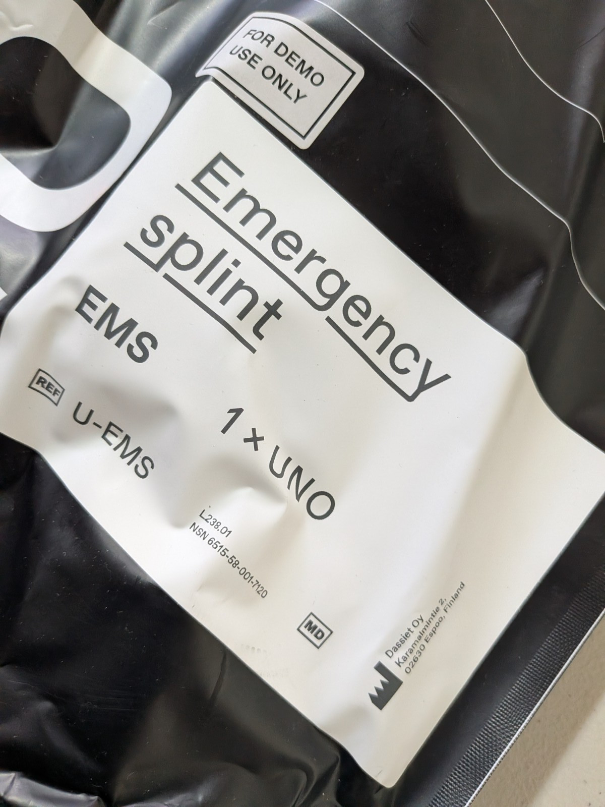 Dassiet Uno Traction Emergency Splints 1-Pack New U-EMS EMS Finland