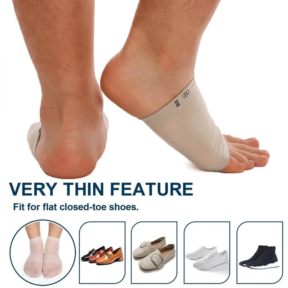 Arch Support Gel Pad Compression Support Sleeves Plantar Fasciitis Foot Relief
