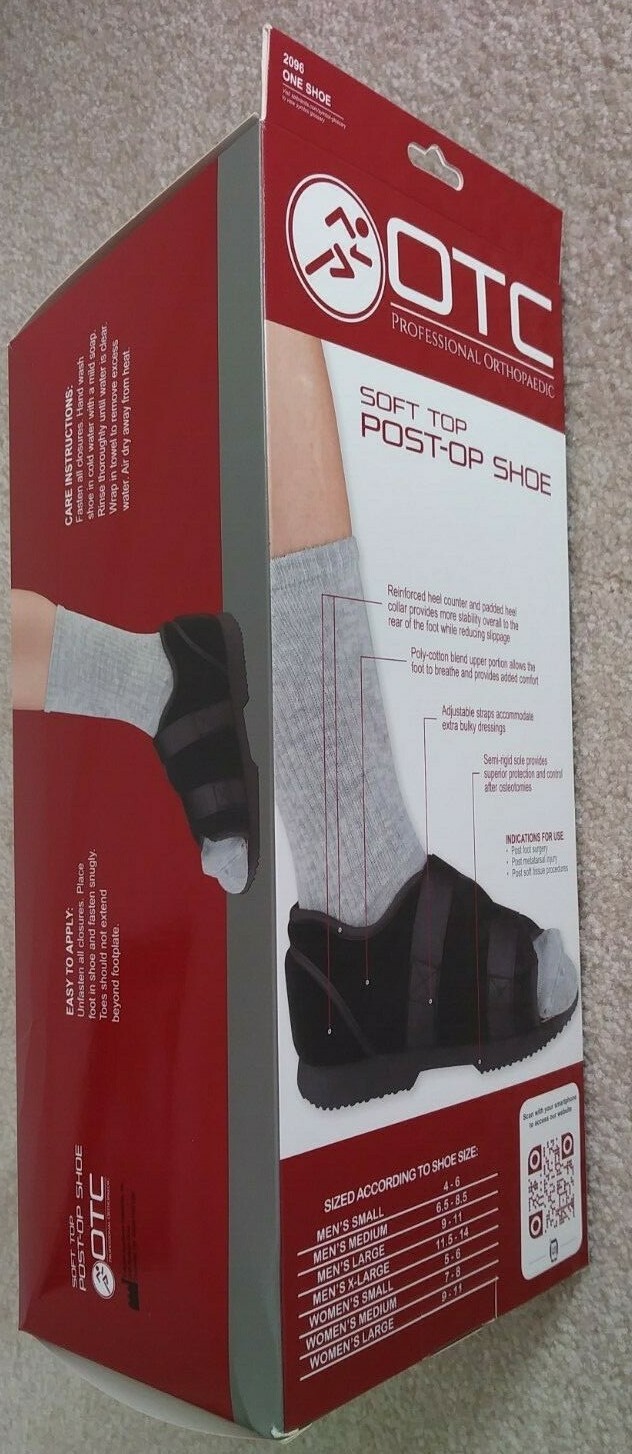 OTC Post-Op Shoe, Soft Top, Women’s Medium Fits Shoe Size 7-8