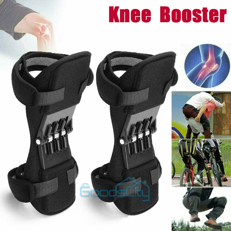 2PCS Spring Powered Knee Support Brace Sport Kneecap Joint Booster Protector Run