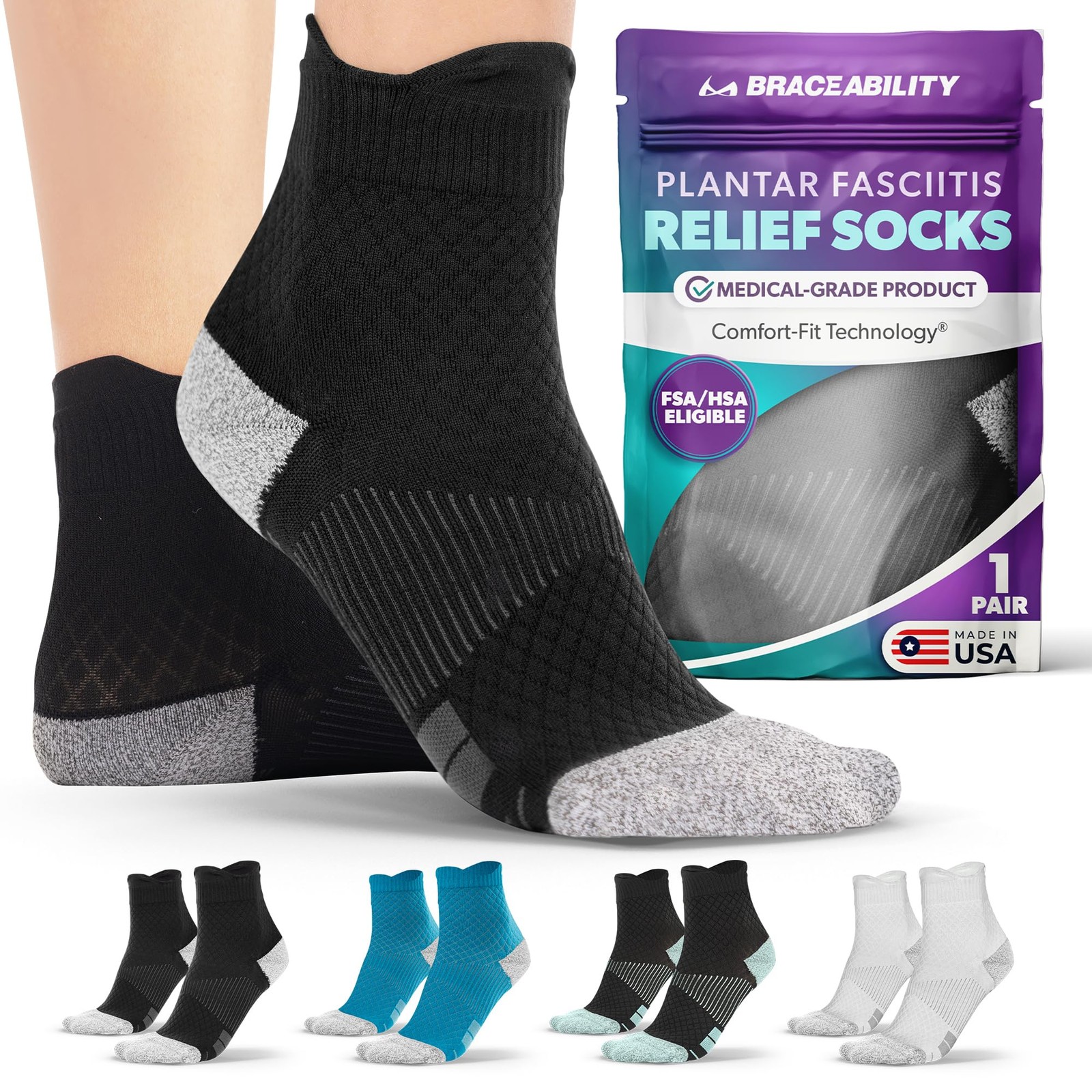 Plantar Fasciitis Socks – Ankle Compression Socks for Foot Pain Relief, Heel …