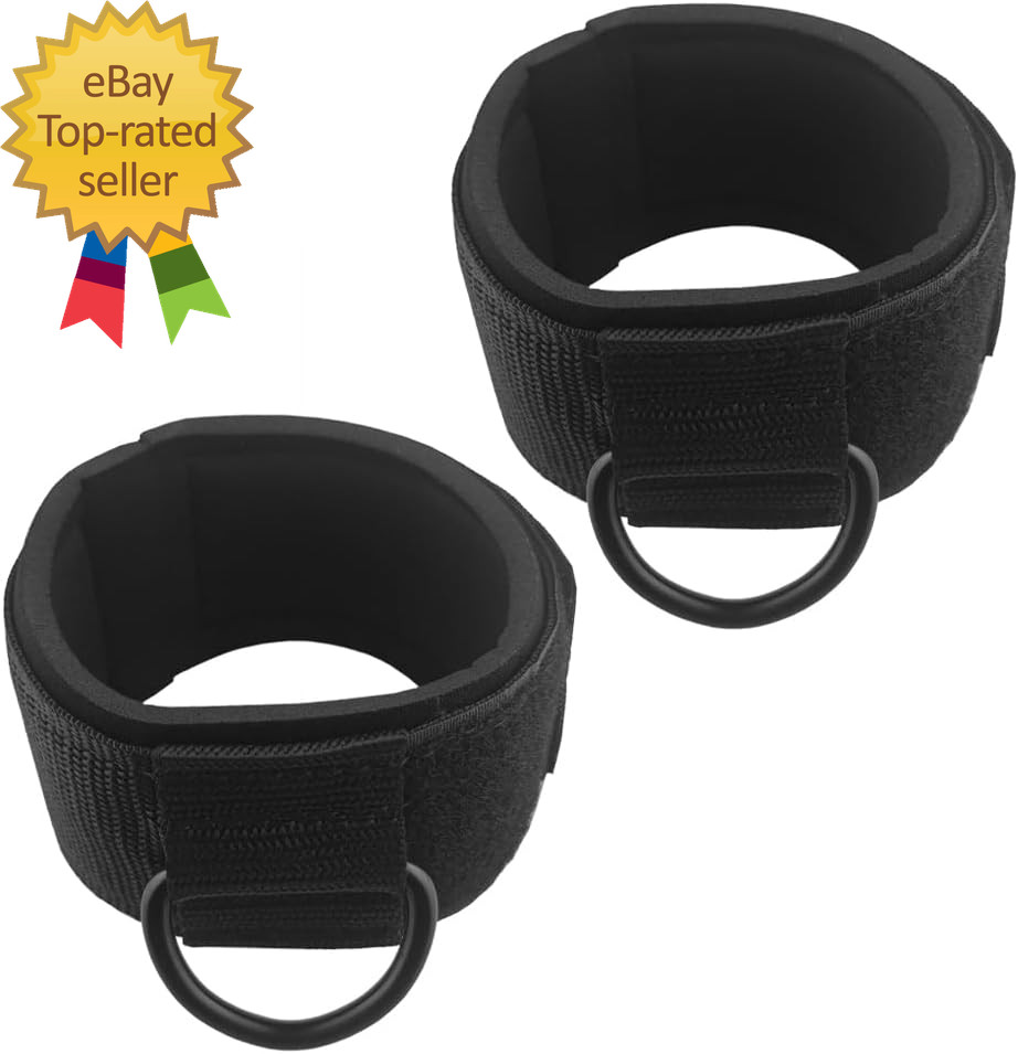 Padded Ankle Cable Straps for Cable Machine – Ankle Cuffs of Glute Leg Kickback