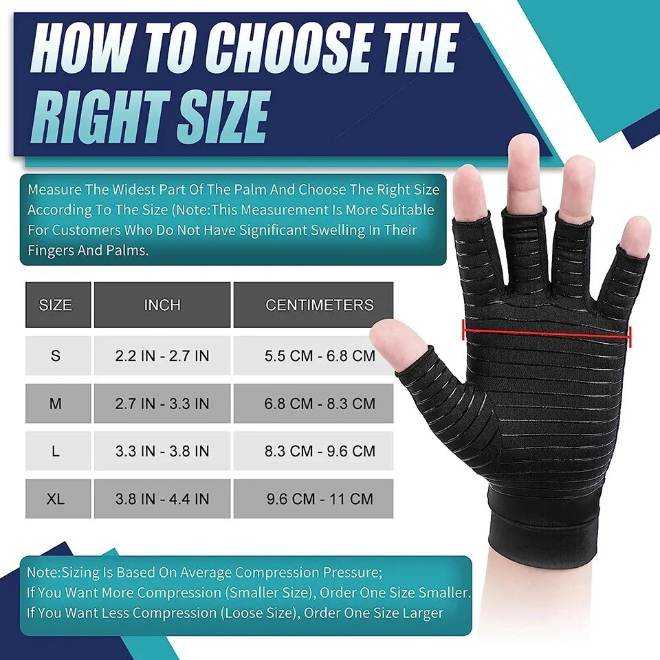 Copper Arthritis Compression Gloves Hand Support Pain Relief Joint Self Care US