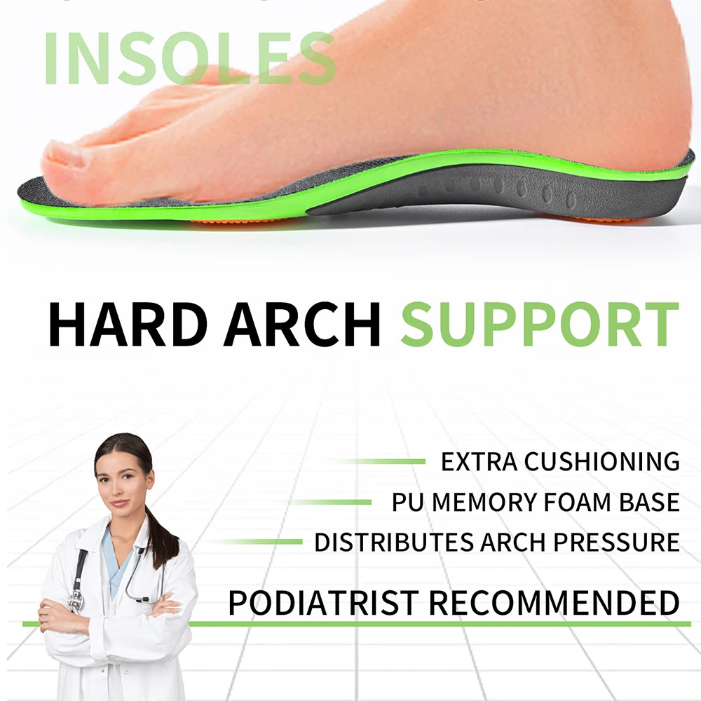 Arch Support Insoles Sports Shock Absorption Elastic Wear Resistant Orthopedic F