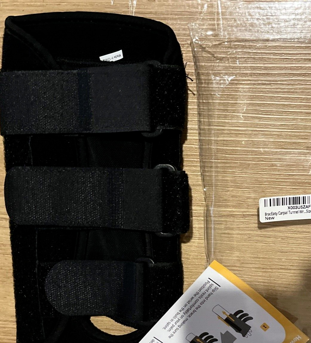 BracEasy Carpal Tunnel Black Right Wrist Brace NEW