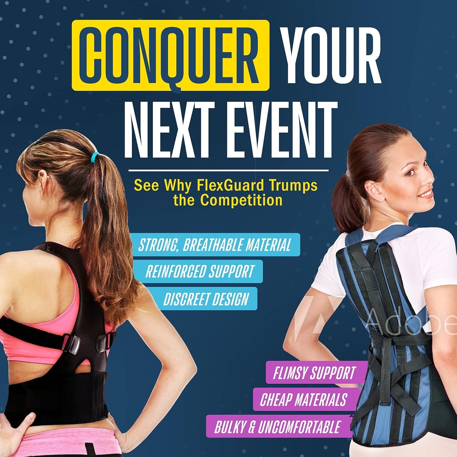 FlexGuard X-Large Posture Corrector – Adjustable Back Brace for Pain Relief