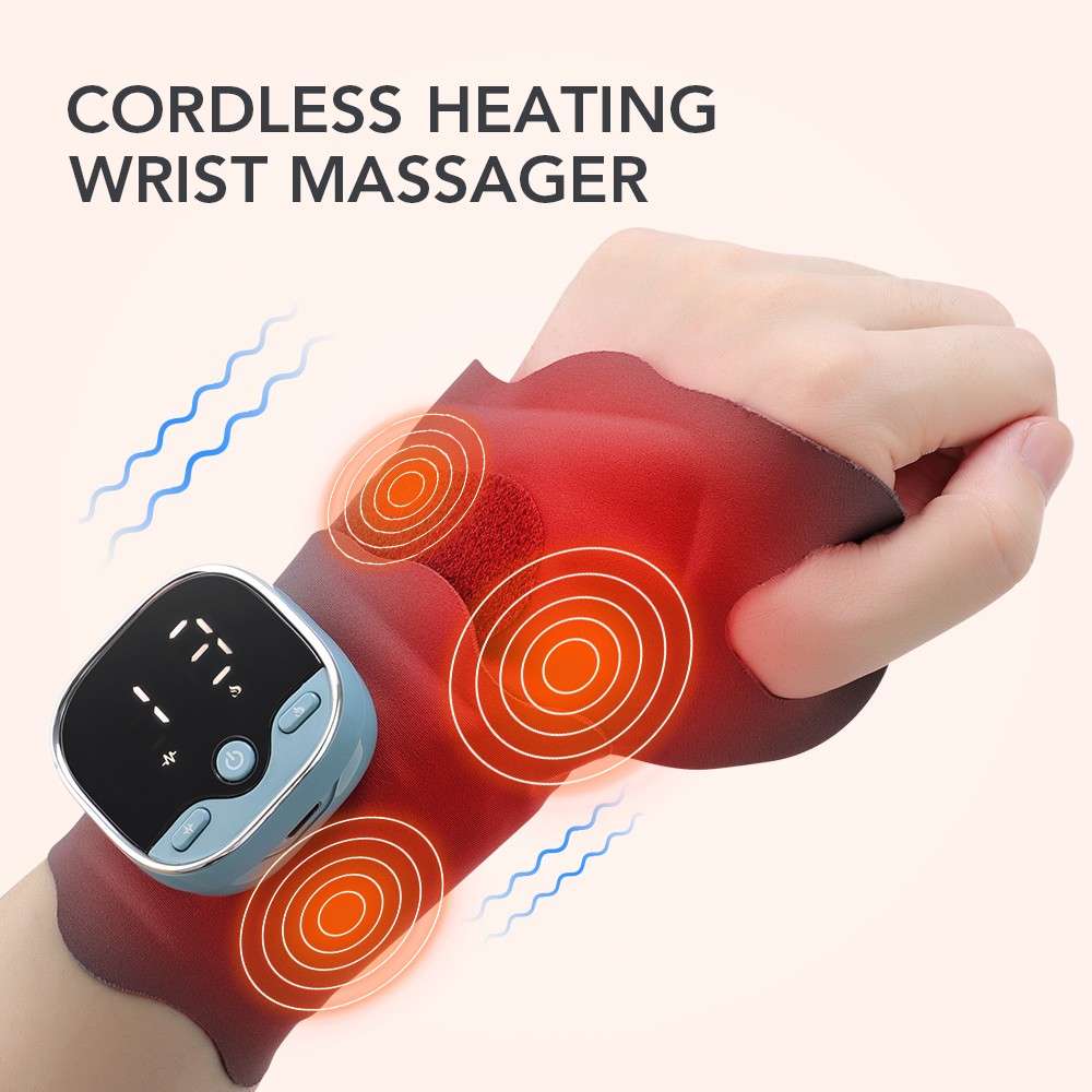 Electric Heating Wrist Massager 3 Levels Hot Compress Massage Wrist Guard Band