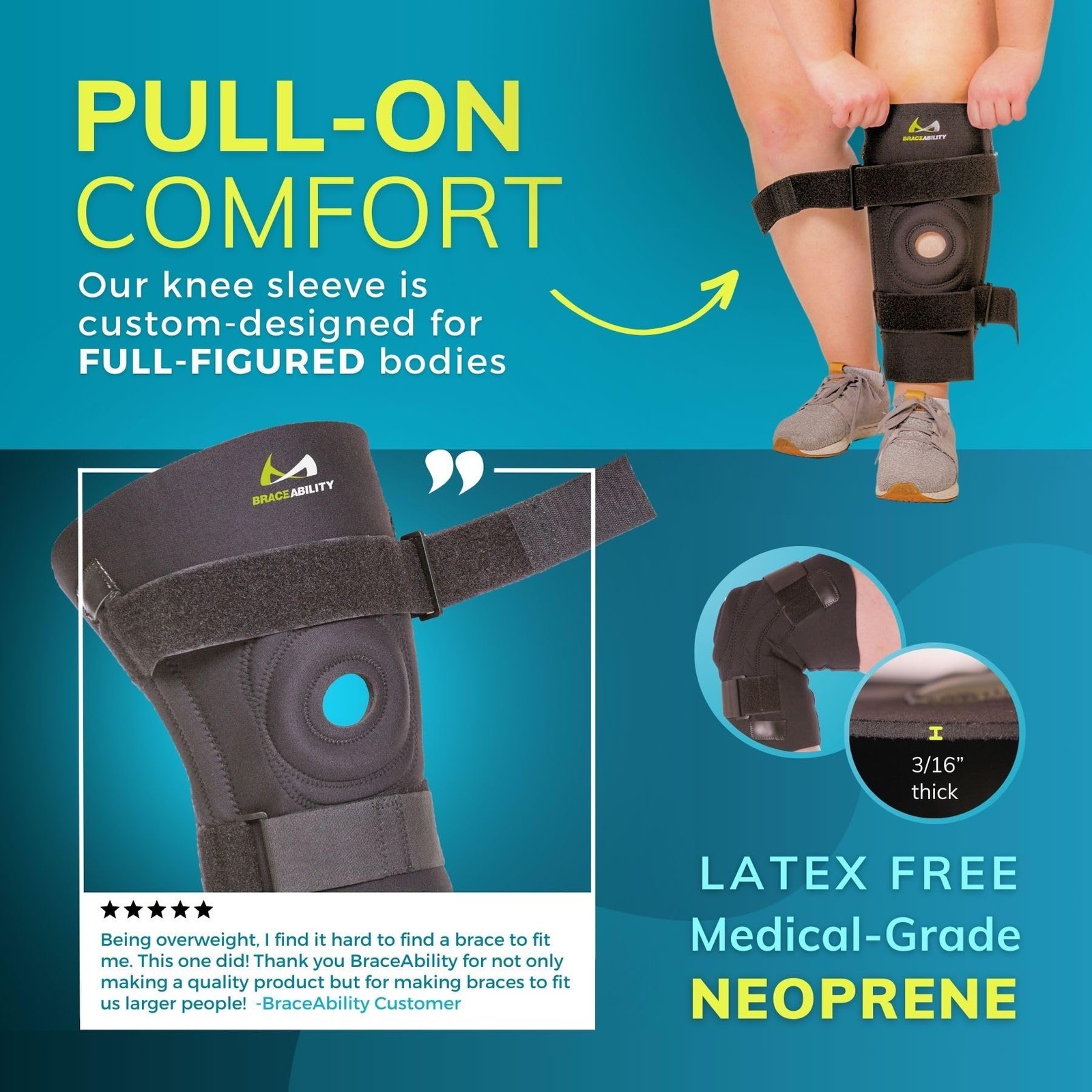 BraceAbility Bariatric Knee Brace for Large Legs – Plus Size Knee Brace with …