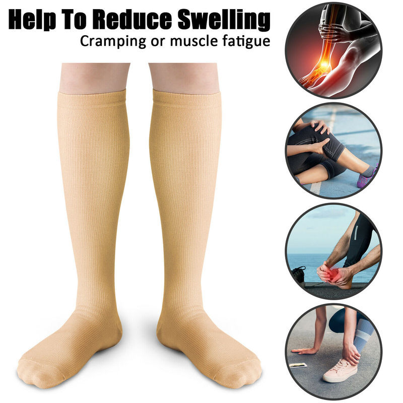 3/Pair Men Women Knee High 30-40mm S-XL Compression X Socks