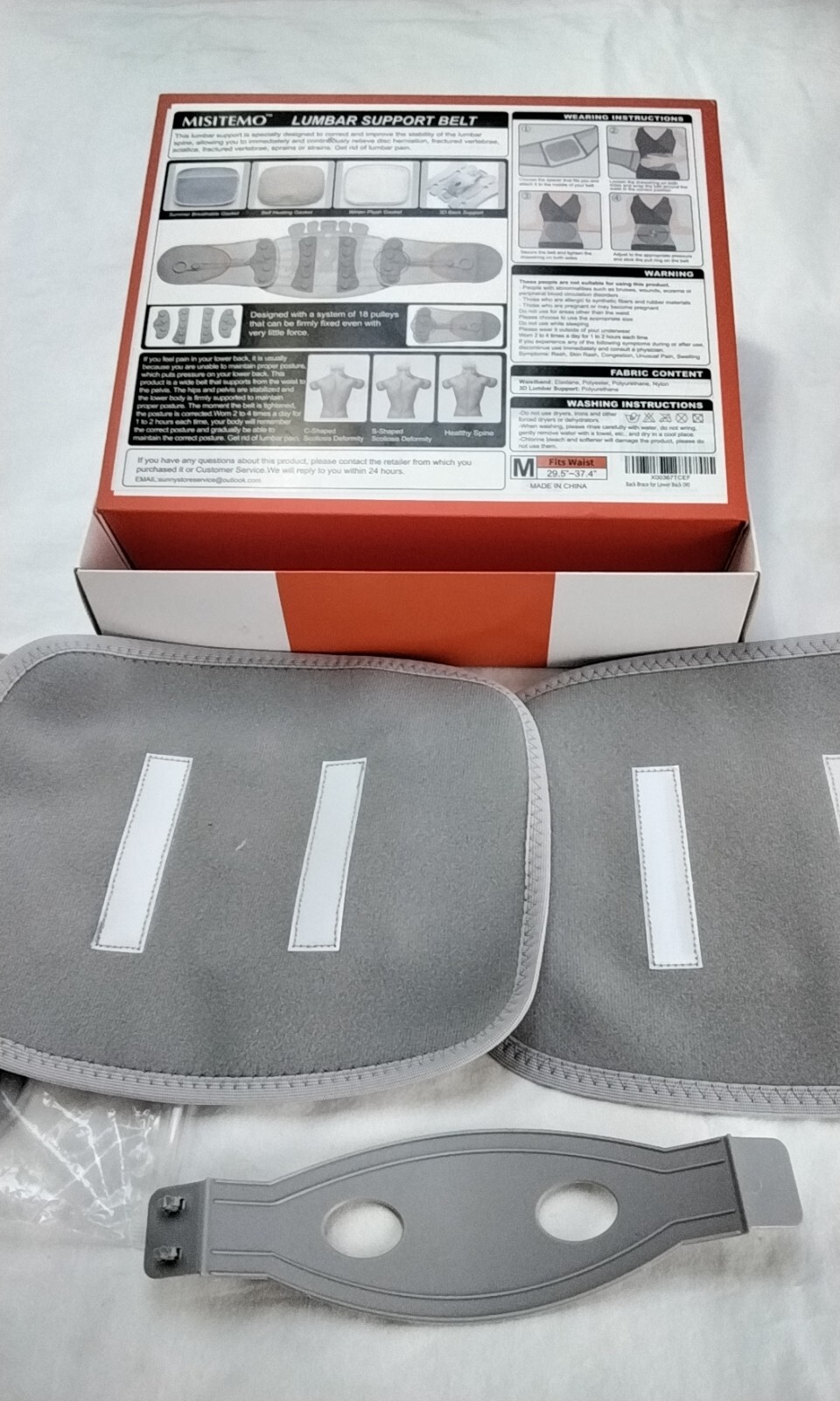 MISITEMO Lumbar Support Belt Back Brace For Lower Back Pain Breathable – Medium