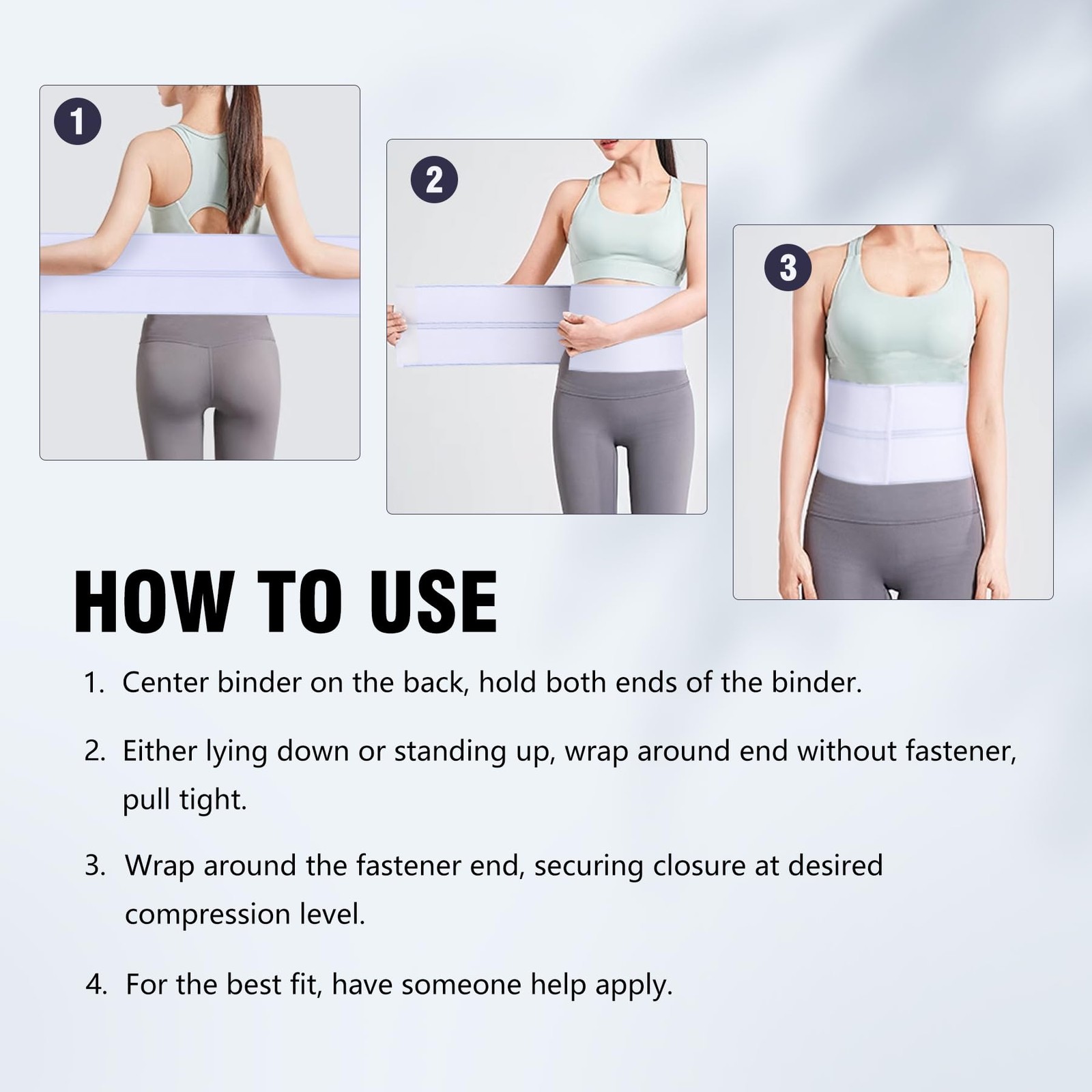 Elastic Universal Post Surgery Abdominal Binder Lower Waist Support Belt, Wid…
