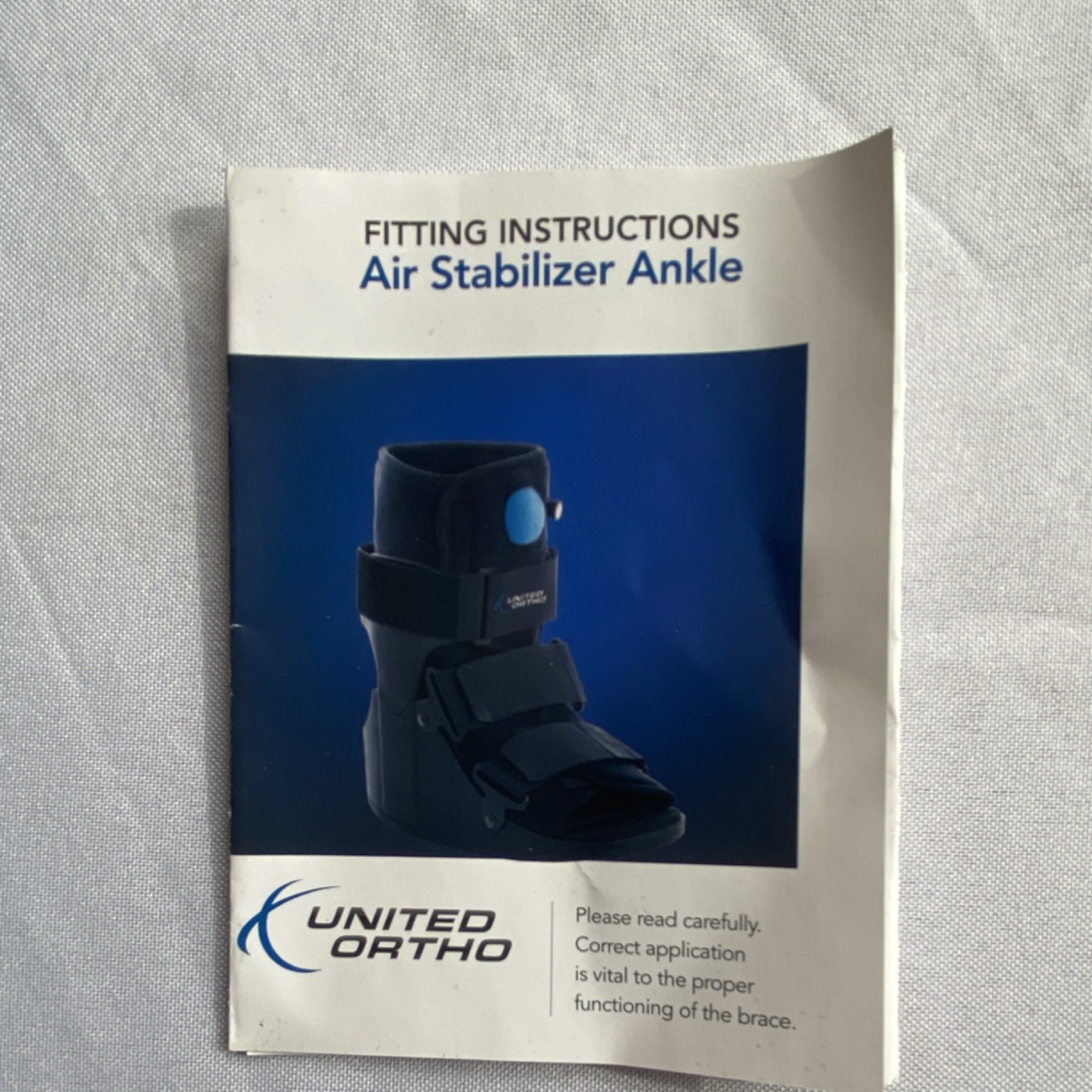United Ortho Air Stabilizer Ankle Adjustable Boot Large Black Stabilization