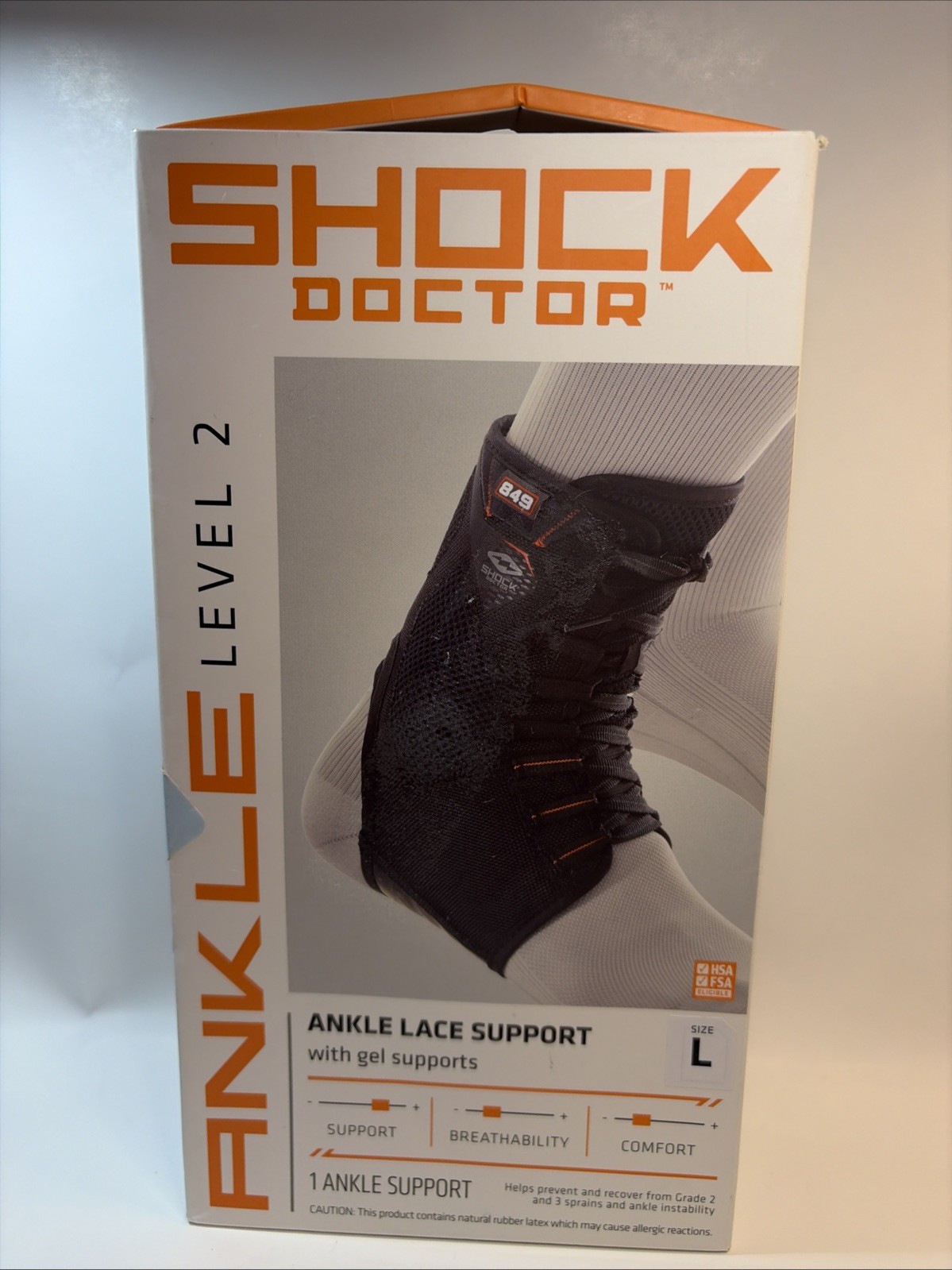 Shock Doctor Ankle Level 2 Ankle Support 849 Ultra Lace Up Ankle , Large, Black