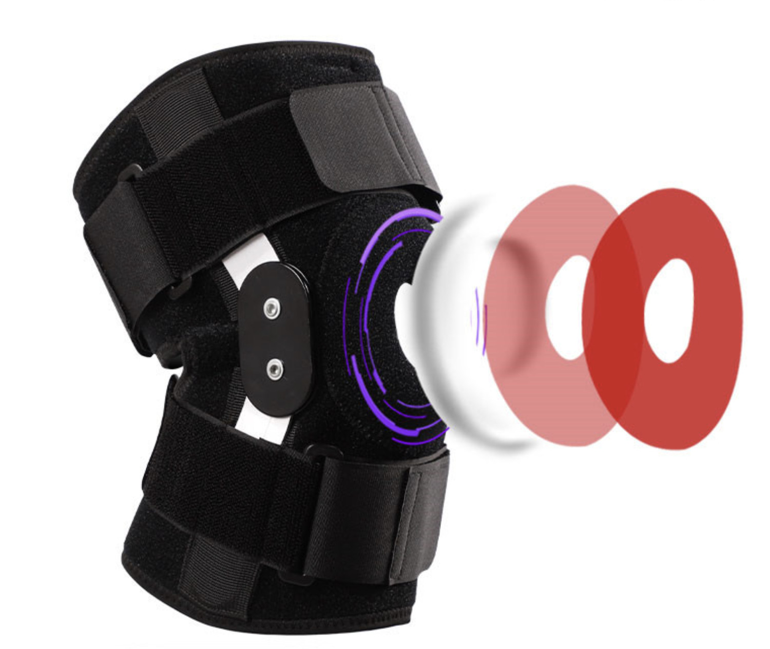 KNEE BRACE HINGED COMPRESSION SLEEVE JOINT SUPPORT WRAP OPEN PATELLA STABILIZER